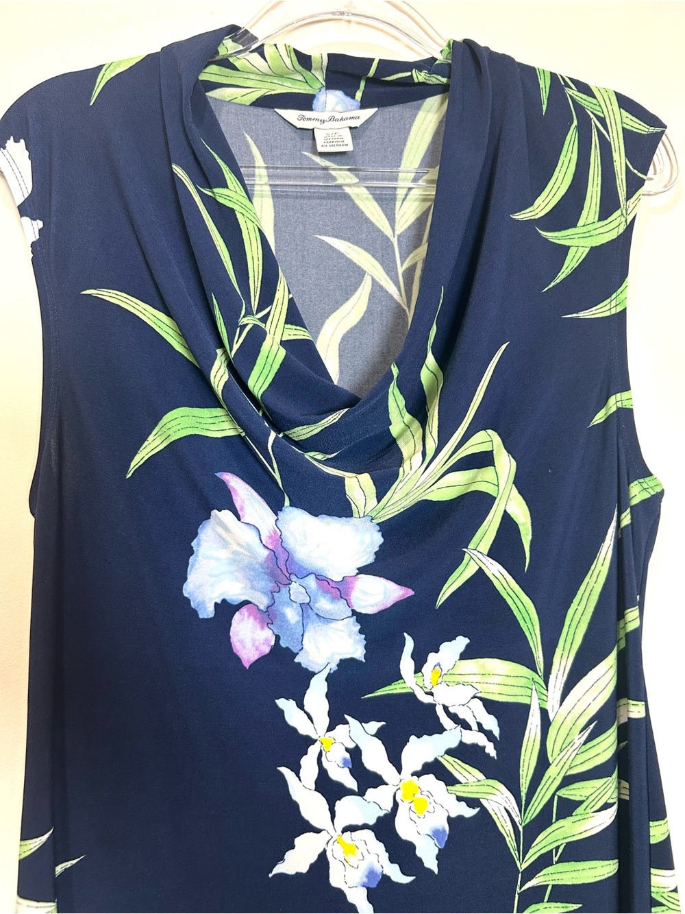 Tommy Bahama Dress Floral Acqua Dei Fiore Women Sz S Tropical Botanical Stretch - Picture 8 of 12